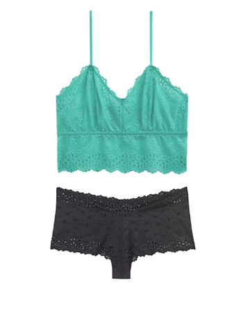 Btempted 910219 + 945219 Eyelet Inspired Pale Peach Bralette Set myselflingerie.com